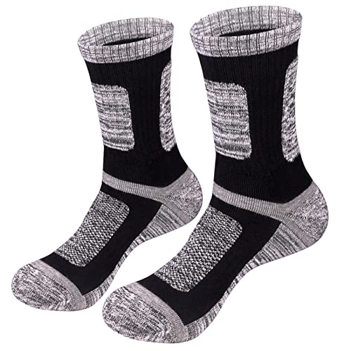 Mens Thick Cotton Work Socks For Men, Moisture Wicking Anti-Odor Outdoor Hiking Athletic Casual Mens Socks, 5 Pairs2