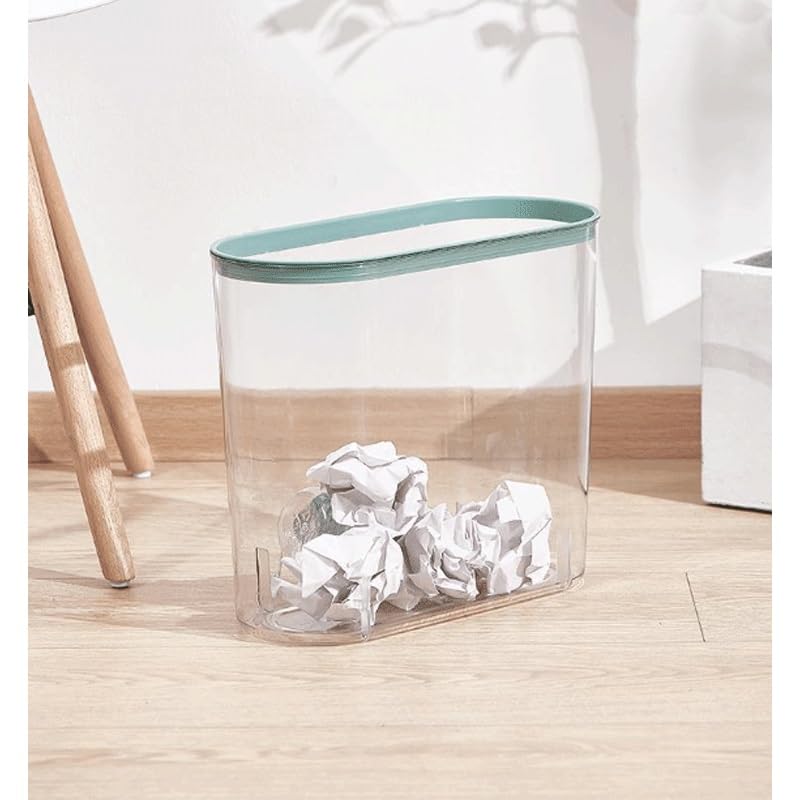 Transparent Trash Can Plastic Ellipse Bathroom Organize Home Furnishings