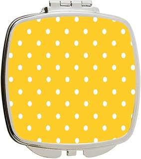 Dots Circles - Mustard - Square Compact Mirro...