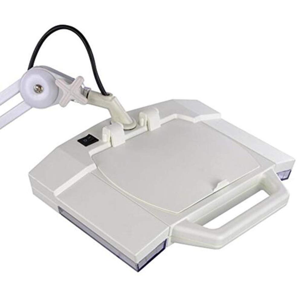 Lupa 5X LED Lampa podłogowa ze szkłem powiększającym - Salon 5 kółek Podstawa na kółkach Regulowane ramię obrotowe Lupa do czytania z gęsią szyją Keep it in mind