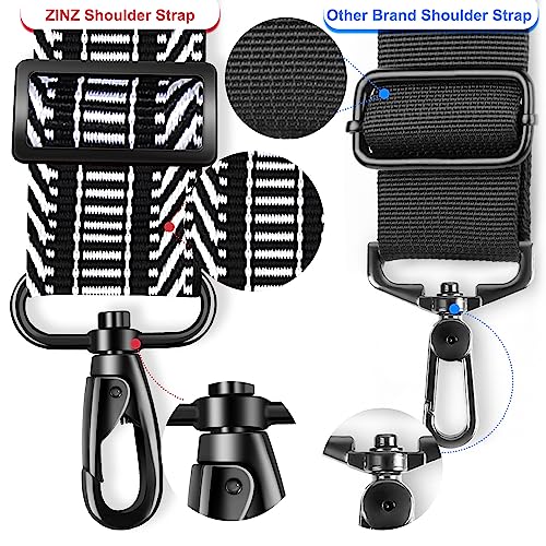 Image of ZINZ 74 inch Shoulder Strap with Fixed Pad and Dual Balanced Buckles,Black White Jacquard
