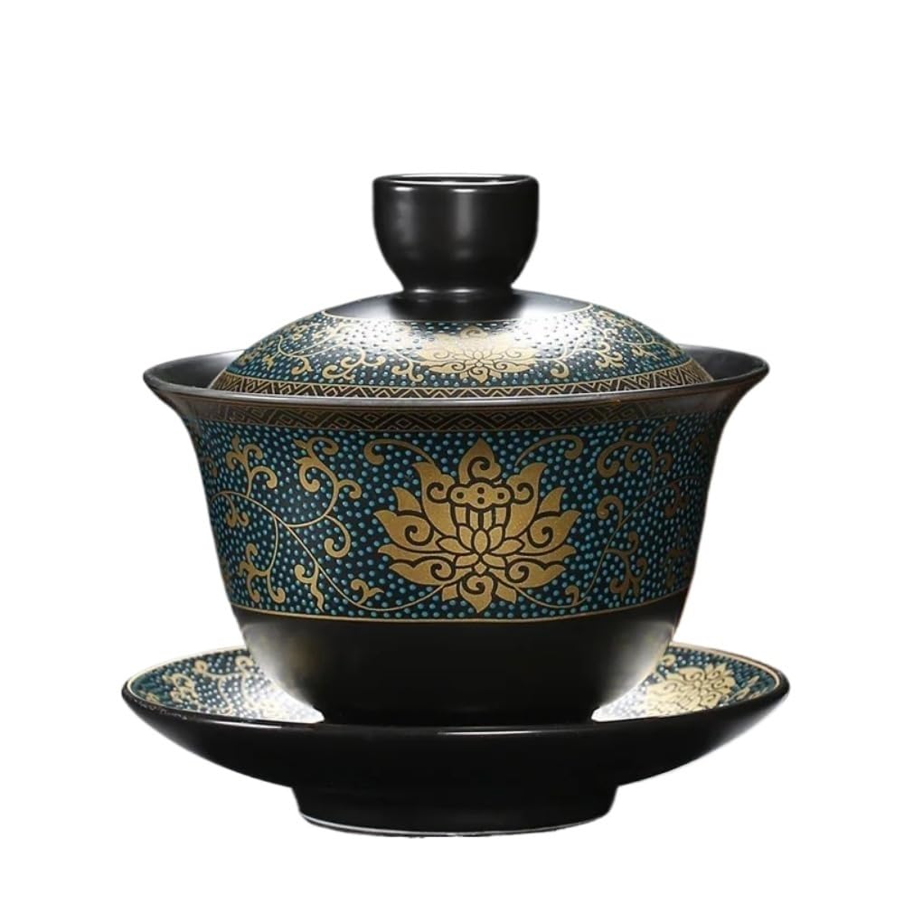 Filiżanka porcelanowa, chińska miseczka na herbatę, zestaw do herbaty, ekspres, gaiwan, filiżanki Kung Fu, 180 ml chiński klasyczne Gaiwan spodek tradycyjna ręcznie robiona herbata napar filiżanka