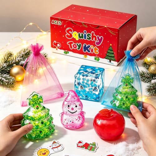 Christmas squishies, Glitter Slow Rising Squeeze Toys - image 6