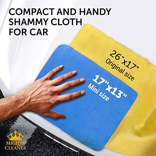 image for Mighty Cleaner Premium Mini Chamois Cloth for Car - 2pack +1 Bonus Car