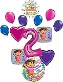 Dora the Explorer Party Supplies 2nd Birthday Balloon Bouquet Decorations