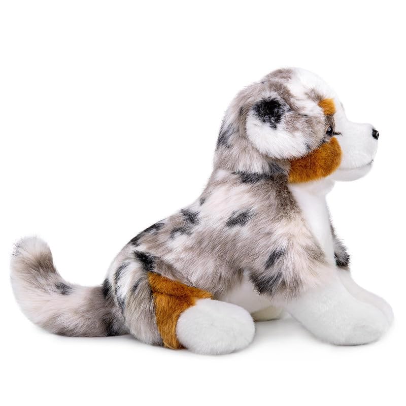 Australian Shepherd Dog Stuffed Animals, Realistic Australian Shepherd Plush Toy 14inch, Cute Dog Puppy Plushie Toy - Image 2