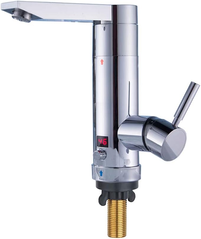 Electric Hot Water Taps, KA-06 Pro Adjustable Power Electric Instant Heater Kitchen Sink Taps,180°Swivel Cold and Hot Water Taps with Lcd Temperature Display for Kitchen,Bathroom,Washroom