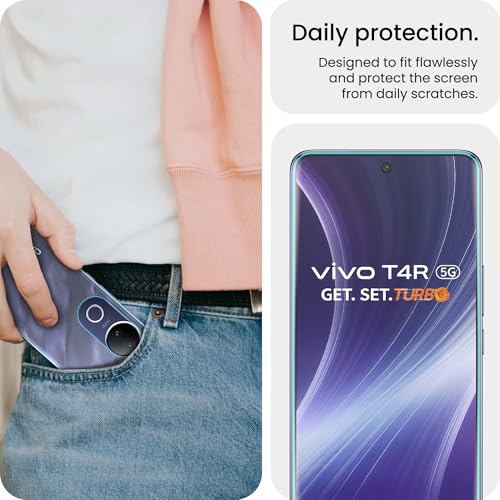 Image of FIRST MART Front & Back Tempered Glass for Vivo T4R and IQOO Z10R With Installation Kit | Edge to Edge Coverage | Militry-Grade Screen Guard & Back Nano Membrane | Clear
