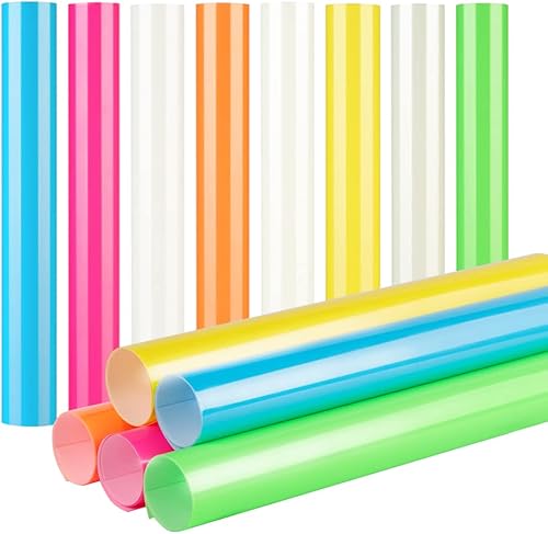 Miniatura 9 de XhuangTech Vinilo de transferencia de calor HTV vinilo para planchar que brilla en la oscuridad paquete de 8 unidades de 12 x 10 pulgadas para