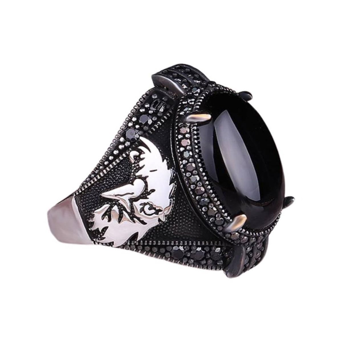 RUVEE Turkish Design Black Onyx Zircon Stainless Steel Religious Metallic Plated Rings For Men & Boys - Size 9 (B0CX1X4DGC) Amazon Price History, Amazon Price Tracker