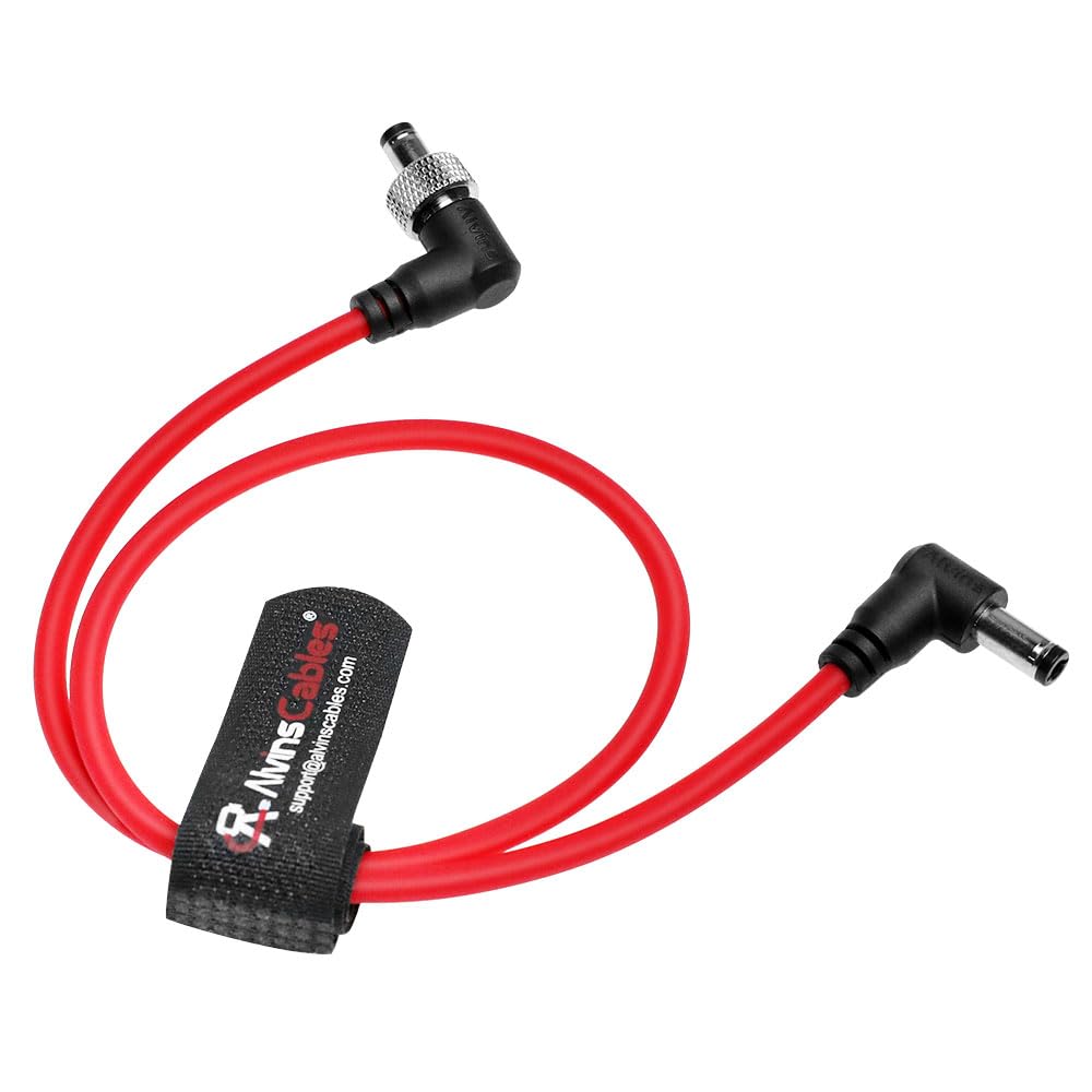 Alvin's Cables Cavo CC a CC con bloccaggio per Atomos Ninja V Shogun, cavo ultra morbido con bloccaggio CC ad angolo retto 5.5 2.1 per dispositivi video Monitor PIX-E7 PIX-E5 45 cm | 17,7 pollici