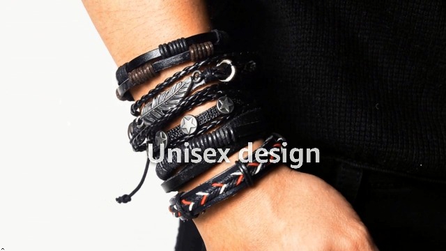 University Trendz 5 PCS Braided Multilayer Adjustable Unisex