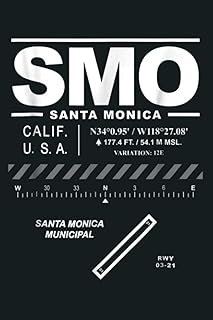 Santa Monica Municipal Airport Los Angeles SMO: notebook, notebook journal beautiful , simple, impressive,size 6x9 inches, 114 paperback pages