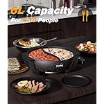 Hot Pot Electric with Divider, 6L Double-Flavor Non-stick pot, Temperature control, Large 6-Litre Capacity, Suitable for 6-12 people (black) - Image 4