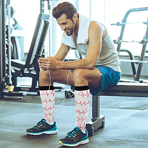 Image of Wusikd Pirate Skulls Compression Socks for Women and Men Circulation Cute Long Socks for Athletic Running 1