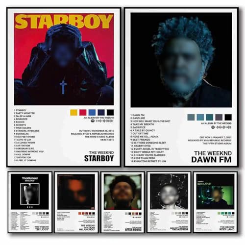 Music Album Cover Signed Limited Posters Prints Set of 7,Male Singer Poster Music Album Cover Poster Decor for Room Aesthetic Canvas Wall Art Room Decor for Teen Unframe Style (21 * 30cm)