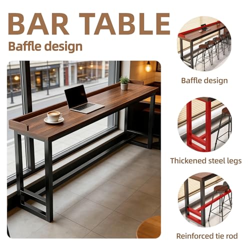 Mesa de bar estrecha tipo comedor largo para estancias mini 5