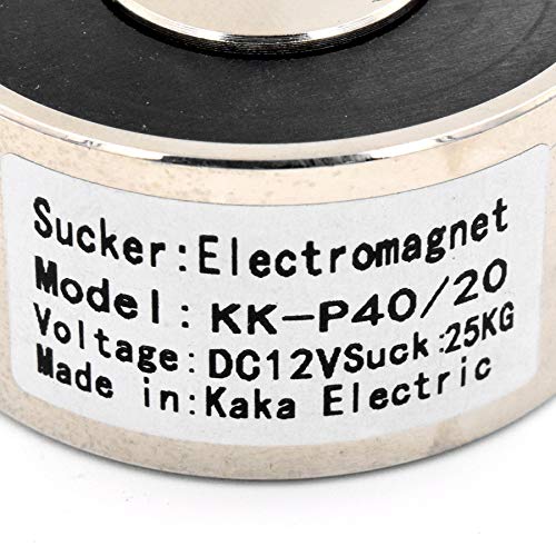 DC 12V 250N 55LB/25KgSuction Holding sucker round electric Magnet Solenoid lifting cylinder Electromagnet 40 x 20mm