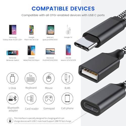Image of MOGOOD USB C to USB Adapter with OTG, PD Fast Charge Compatible for Galaxy S22, Switch, Chromecast, 3D Printer, Pixel 4 XL
