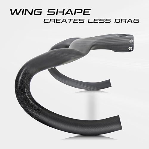 Miniatura 5 de Manillares de bicicleta de carretera, barras aerodinámicas para bicicleta de carretera para mayor comodidad, manillar de 1-18 pulgadas, accesorios