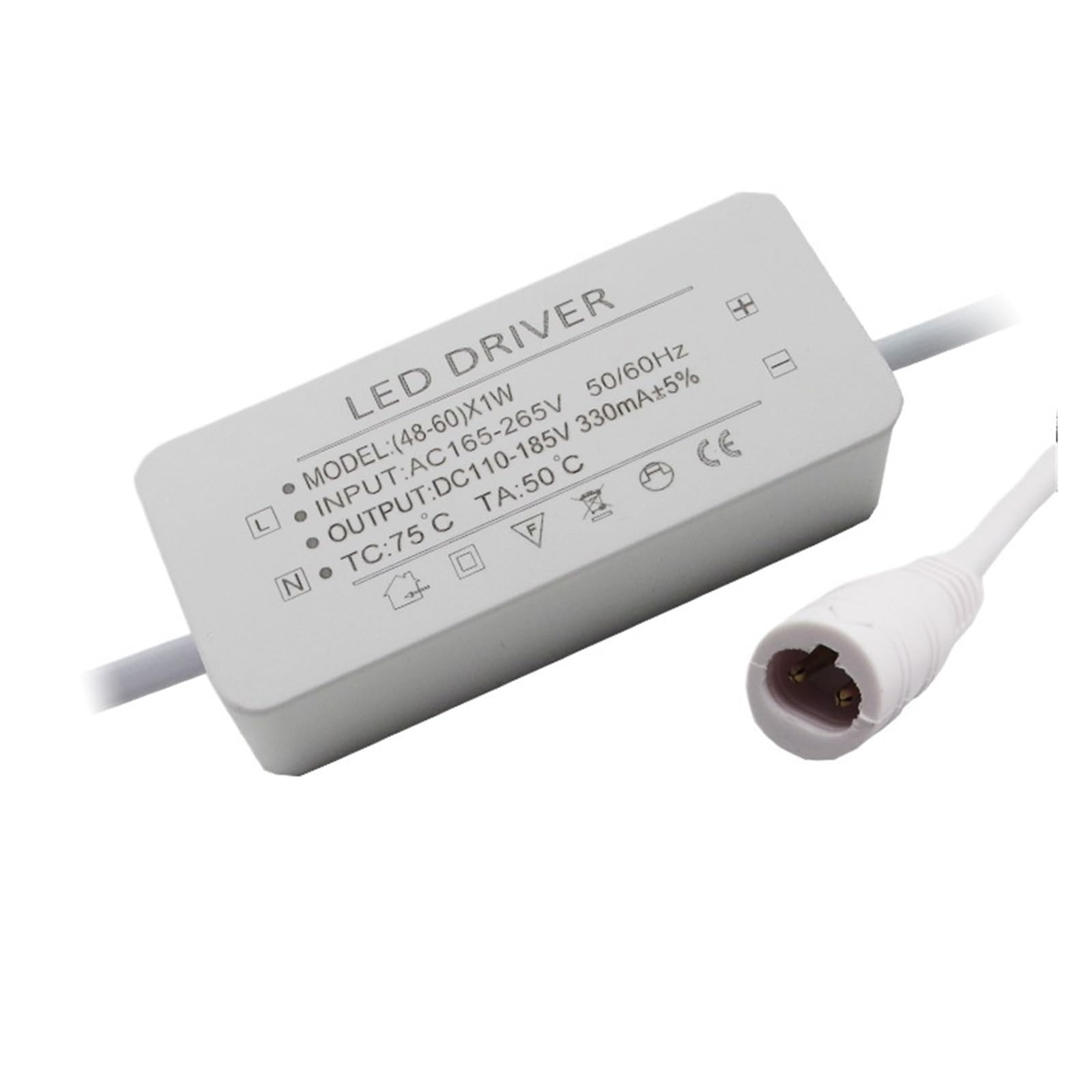 Alimentation électrique dalle LED 48-60W et transformateur pilote de lumière panneau plat