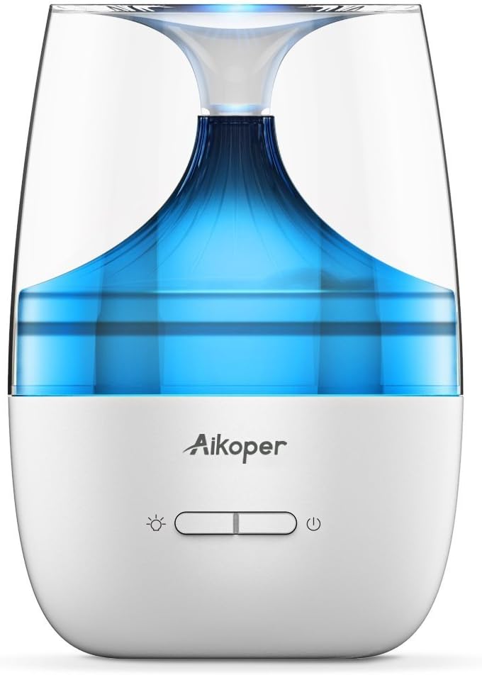 Aikoper Essential Oil Diffuser, 130ml USB Ultrasonic Aromatherapy Oil Diffuser Cool Mist Humidifier with Adjustable Mist Mode, Waterless Auto Shut-Off and 7 Color LED Lights Changing for Office, Home