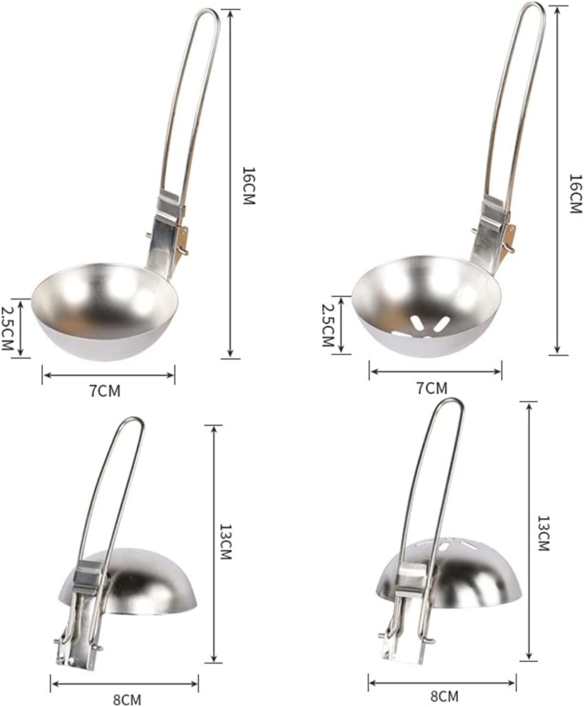 Camping Cookware, Kitchen Cook Camping Cooking Utensils Folding Soup Spoon Skimmer Colander Spoon