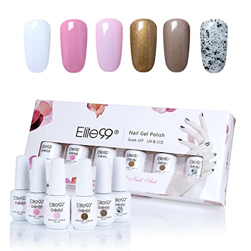 Elite99 Gel Polish Soak Off Gel Nail Lacquer UV LED Nail Art Box Set of 6 8ml C003 Elite99 Gel Polish Soak Off Gel Nail Lacquer UV LED Nail Art Box Set of 6 8ml C003