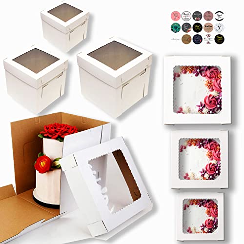 Tall Cake Boxes. Tall Cake Boxes with Window, 6 Sizes 12 pk Use as