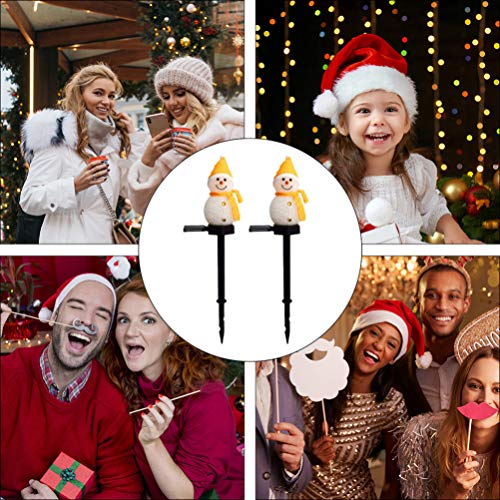 Mobestech 2Pcs Solares Luzes Do Caminho de Natal para O Jardim Do Boneco de Neve Ao Ar Livre Luzes d