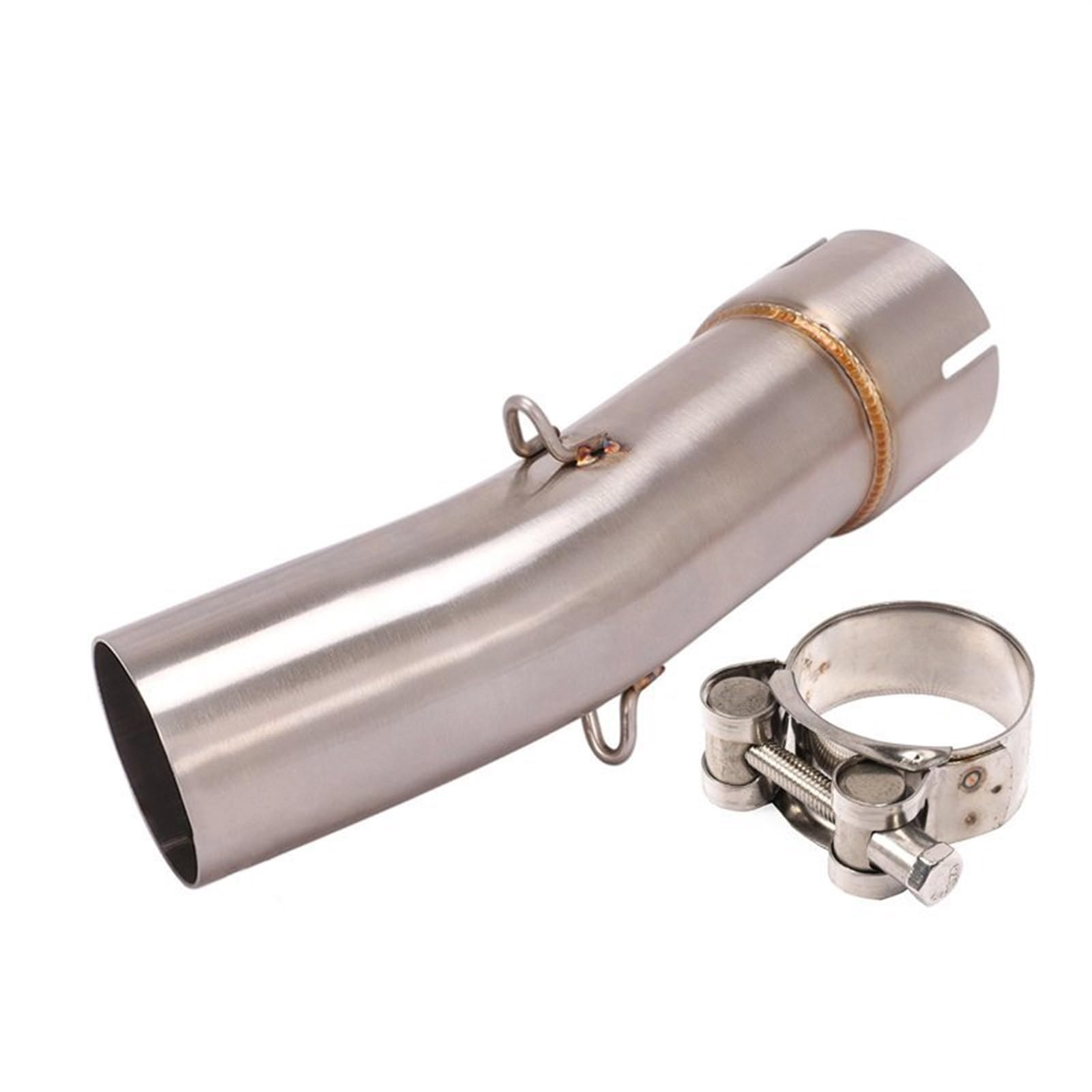 FUNFOB Marmitta Moto per Suzuki per SV650 per SV650X per SV 650 2003-2015 Scarico Centrale Collegamento Tubo Modificato Bici Fuga Tubo Collegamento Silenziatore Tubo Centrale Scarico(Dimensione:A)