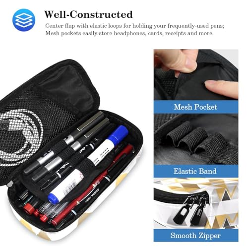 Sac à dos pour ados grand compartiment et sa trousse géométrique dorée - 5