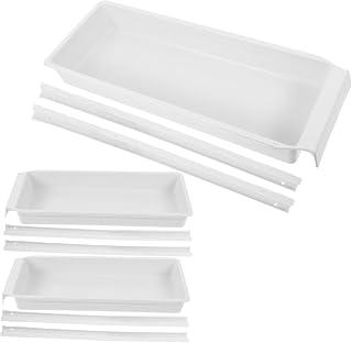 3 Sets Sewing Machine Drawer Organizer for Workbench Studios | Plastic Build, Built-in Heavy-duty Rails, Smooth Glide, Removable Drawers, Easy Sorting, White Finish