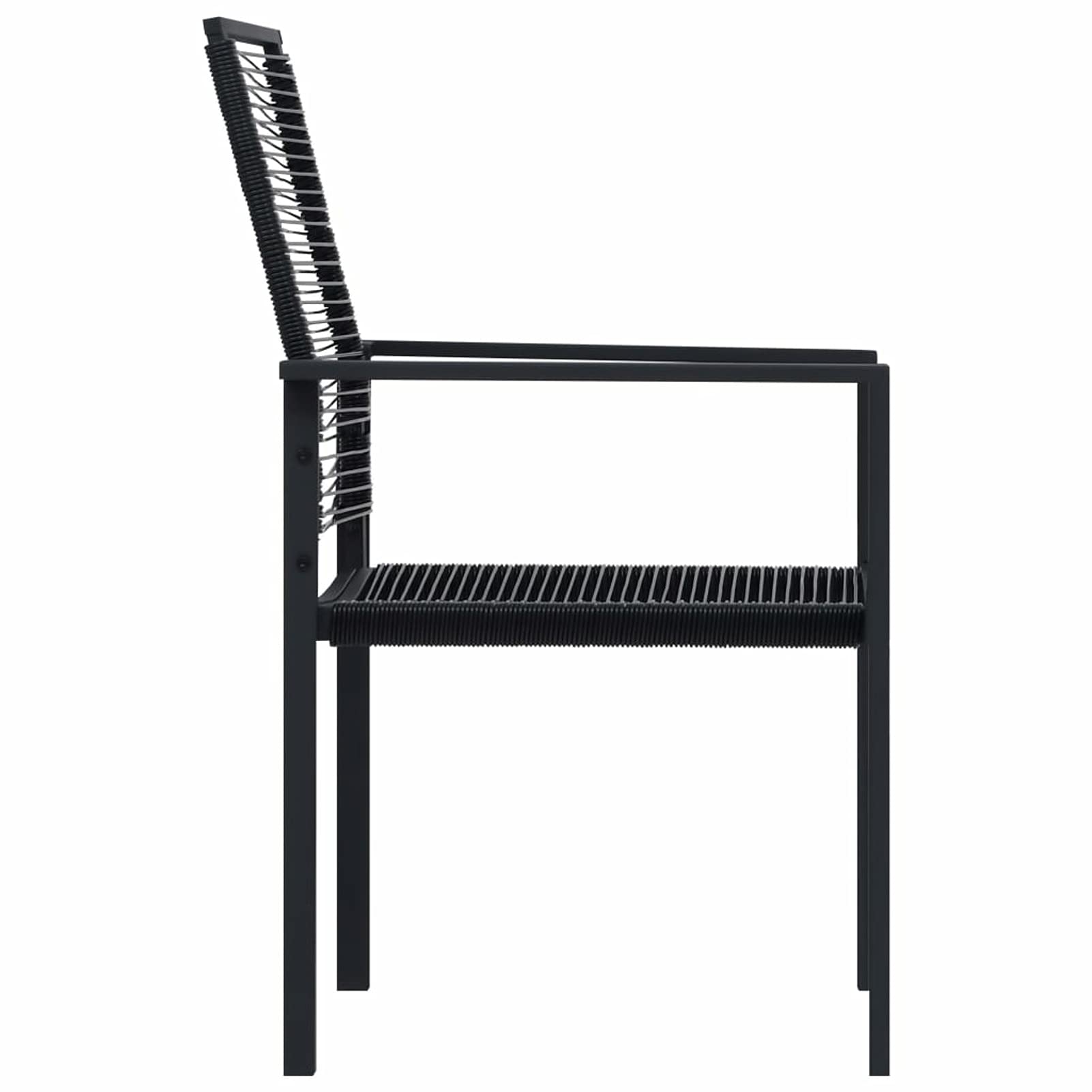 Juego de Comedor para Jardín de 5 Piezas con Mesa de Vidrio y Sillas de Ratán de PVC - Negro
