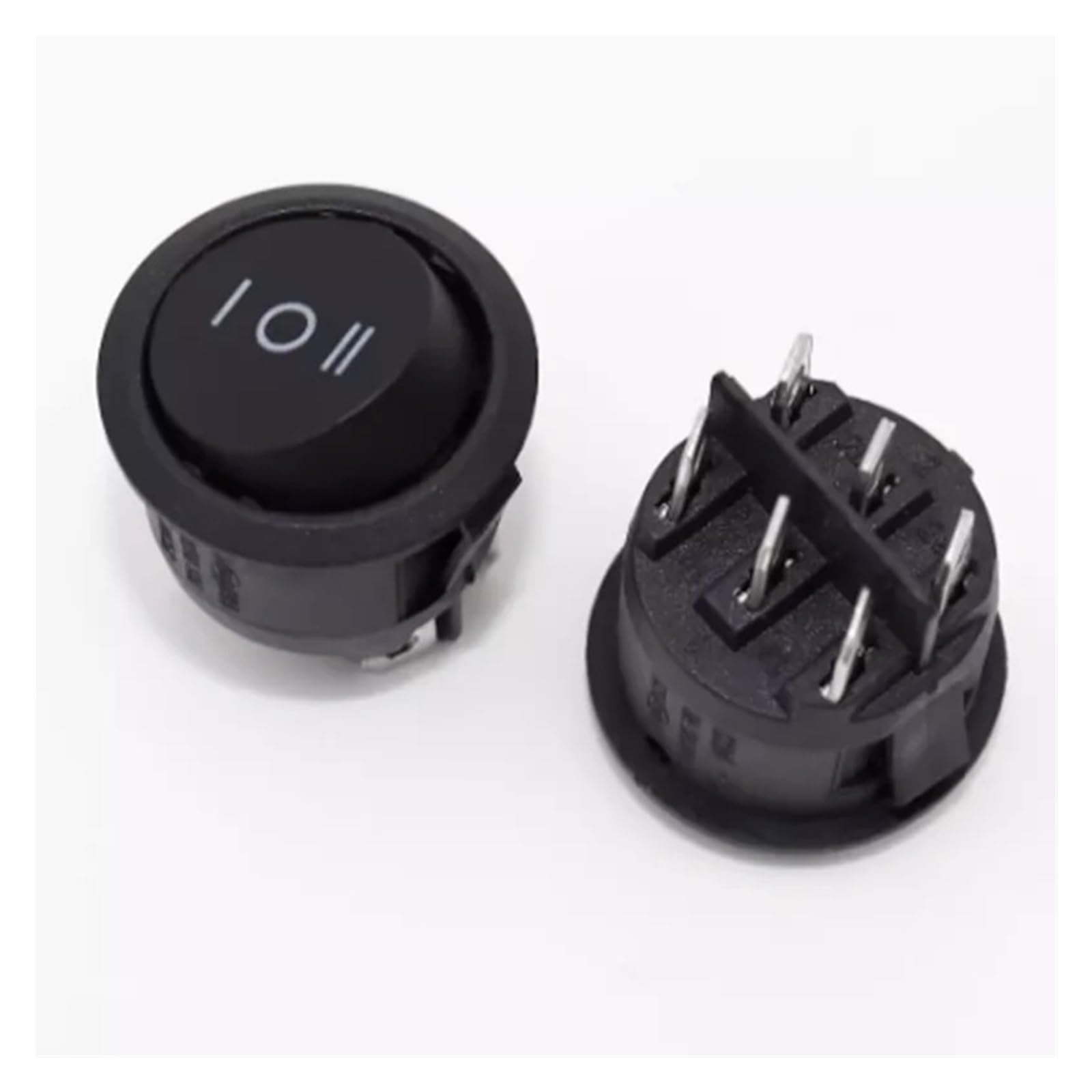 BKGWCSOR 1pcs KCD1 20mm Round Switch 6PIN ON-OFF-ON 3 Position Rocker Switch 10A 125V Switches