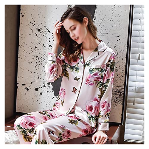 CAZARU Trainingsanzug Seidenpyjama Damen Echte Seidenpyjama-Sets...