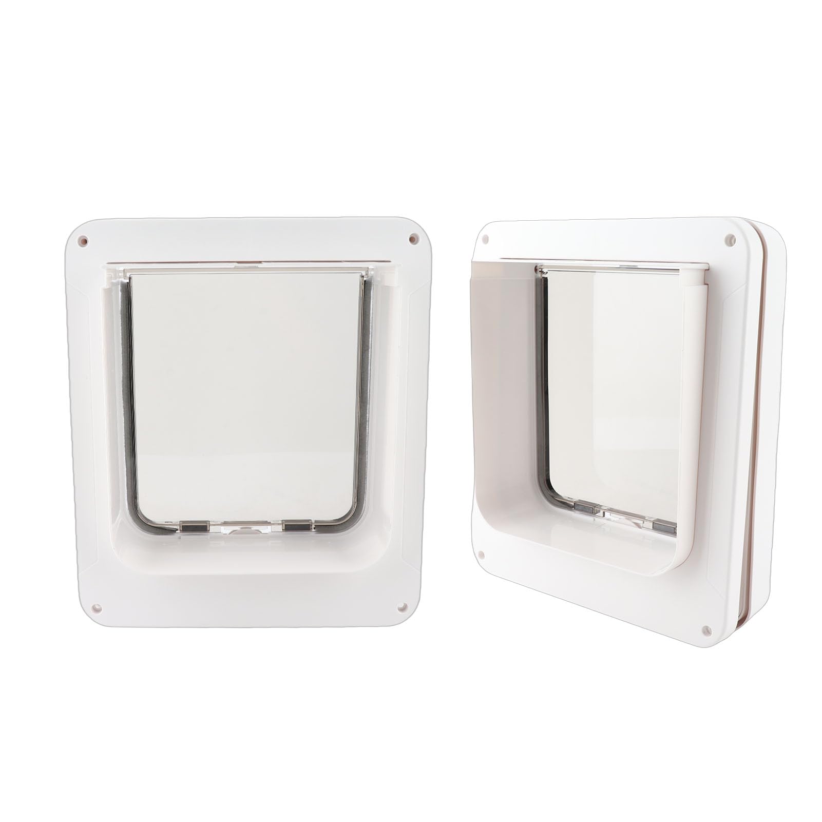 Puerta Inteligente para Gatos, Puerta para Mascotas con Detección Automática con Tecnología Activada por Collar, Entrada de 2 Vías, Fácil Operación para el Hogar, Construcción de Plástico