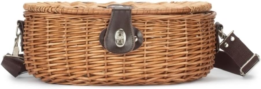 Red Hamper Fishing Tackle Creel Basket, Wicker, Brown, 15 x 36 x 21 cm