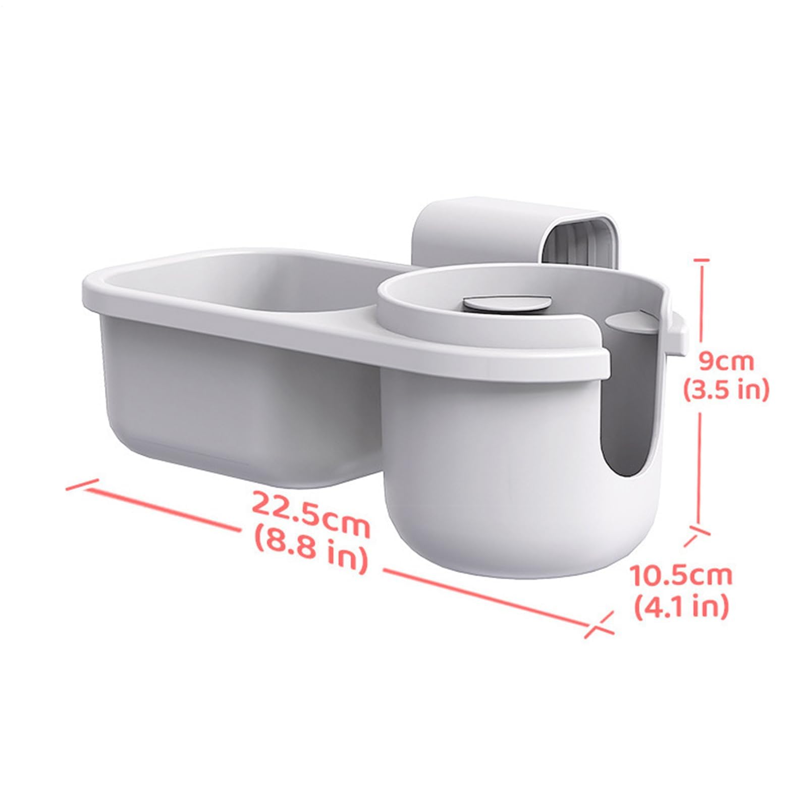 Porte-gobelet pour Poussette 22,5 x 10,5 x 9 cm, Compatible avec poussettes, landaus, vélos et rollators.