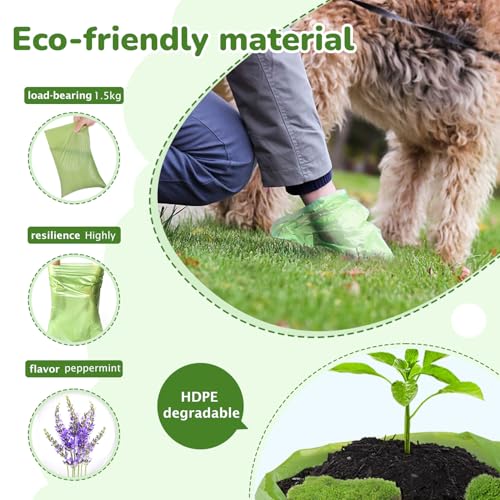 Image of TORMEN Dog Poop Bags, Dog Waste Bags Biodegradable with Dispenser, 60 Bags (4 Rolls), Leakproof, Extra Thick, Dog Bag Refill Rolls For Dog Poop, Cat Litter, and Diaper Disposal (Lavender Scented)