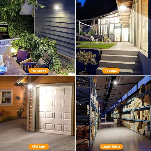 MEIKEE 30W LED Strahler mit Bewegungsmelder 2820LM 6500K Superhell LED Fluter mit Sensor IP66 Wasserdicht Scheinwerfer Wandleuchte für Garten Garage Sportplatz