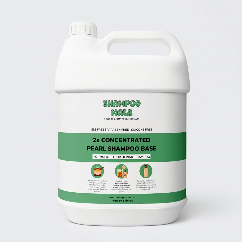 ShampooWala 2x Concentrated Pearly Shampoo Base (Herbal Shampoo Base) | PARABEN FREE | SLS FREE | GMO FREE | DIY your own Haircare (5000 ml)-image-15