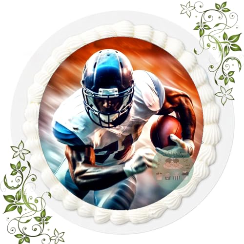 Für den Geburtstag ein Tortenbild, Zuckerbild mit Motiv, Essbares Foto für Torten, Tortenbild, Tortenaufleger Ø 20cm FONDANT American Football Nr. 1 Für den Geburtstag ein Tortenbild, Zuckerbild mit Motiv, Essbares Foto für Torten, Tortenbild, Tortenaufleger Ø 20cm FONDANT American Football Nr. 1