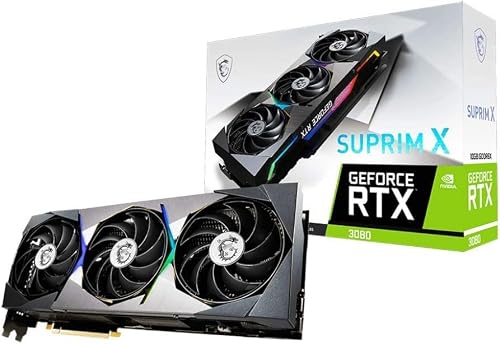msi Gaming GeForce RTX 3080 10GB GDRR6X 320-Bit HDMI/DP 1920 MHz Ampere Architecture OC Graphics Card (RTX 3080 Suprim X 10G) (Renewed)