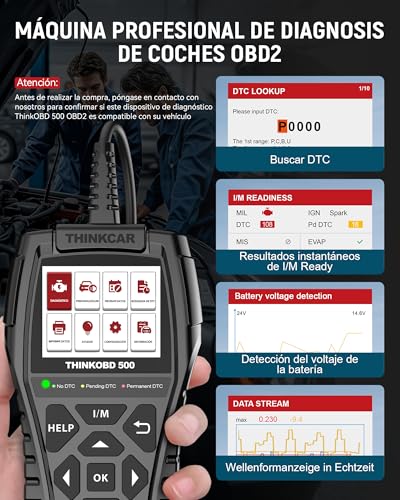 Diagnosis OBD2 coche multimarca ThinkOBD 500 para protocolos EOBD 6