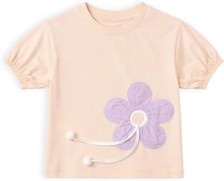 Mi Arcus Girls Cotton Floral Design Fullsleeves T-Shirt - Peach Price In India