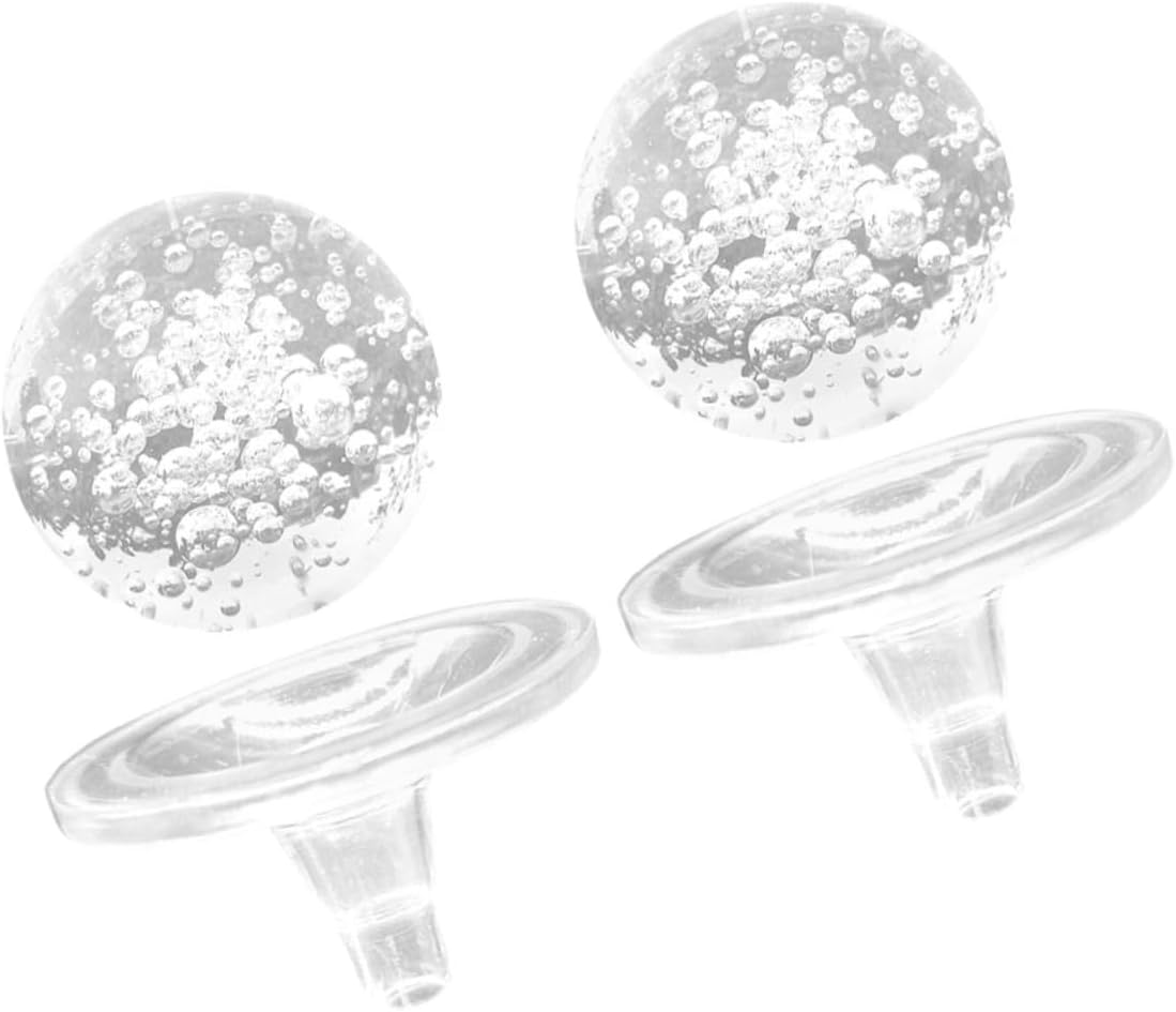 Cabilock 2pcs Clear Crystal Ball Decoration for Indoor Fountain Crafts Sphere with Stand for DIY Tabletop Decor Mesmerizing Bubble Effects for Home and Garden