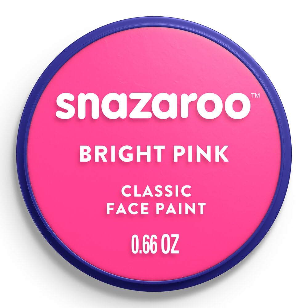 Snazaroo - Pittura Per Viso e Corpo, Trucchi da Viso per Travestimenti, per Bambini e Adulti, 18ML, Colore Rosa Brillante