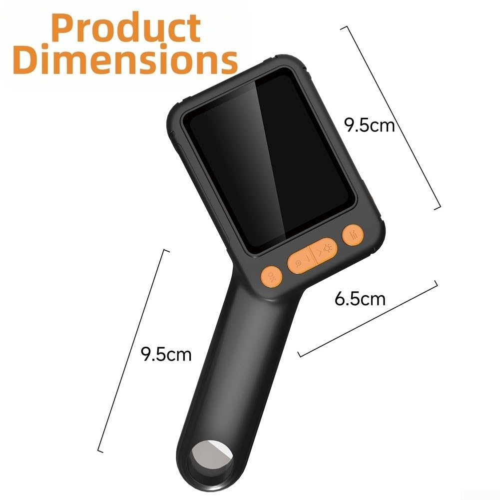 Digitales Mikroskop mit 2,8-Zoll-IPS-Display, Schiebe- und 8 LED-Lichtern, USB-C Aufladbar für Gemologie und Biologie, Schwarz