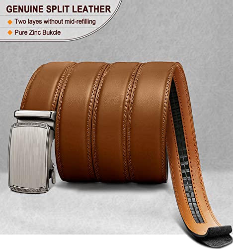 Image of Men's Belt,Bulliant Leather Adjustable Belt for Men Dress Casual 1 3 /8,Trim to Fit